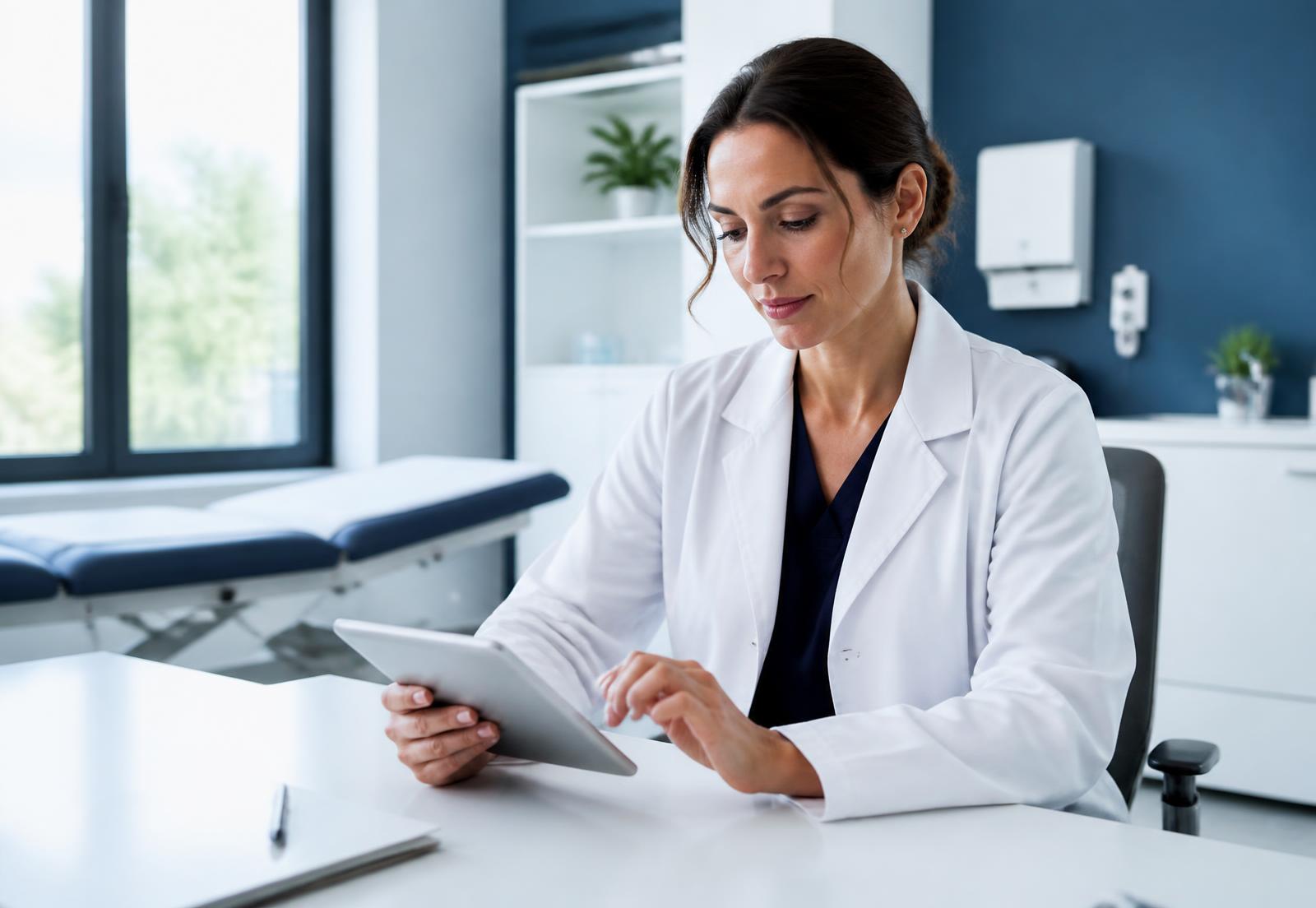 Professionista sanitaria nel proprio ambiente di lavoro